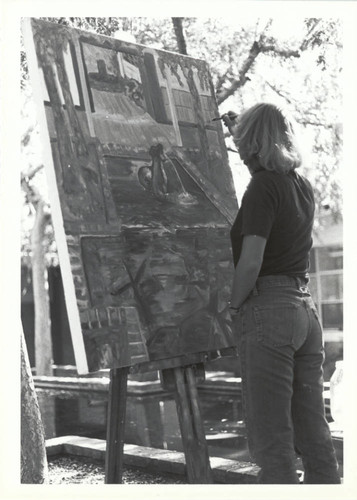 Student painting, Scripps College