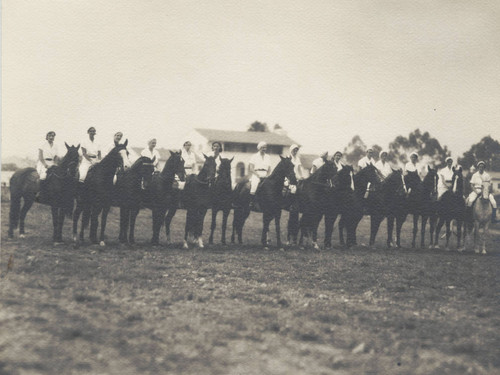 Students on horseback, Scripps College