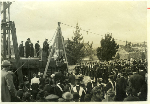 Carnegie Hall Library cornerstone laying ceremony, Pomona College