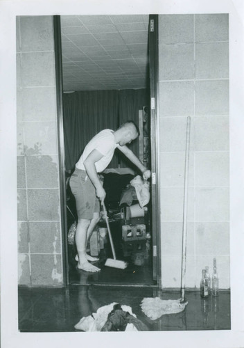 Flooded dorm room, Harvey Mudd College