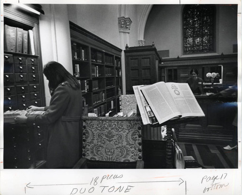 Card catologue in Denison Library, Scripps College