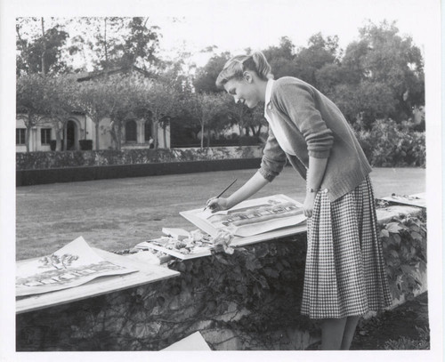 Student painting, Scripps College