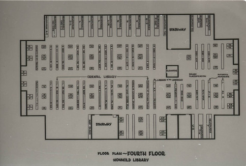 "Floor Plan - Fourth Floor - Honnold Library"