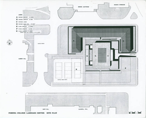 Floor plan for Oldenborg Center, Pomona College