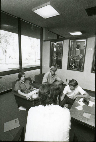 Students inside Bauer Center, Claremont McKenna College