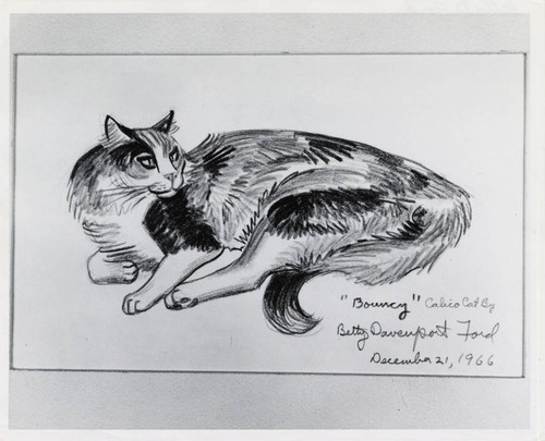 Drawing of a cat, Scripps College