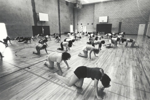 Students stretching, Scripps College