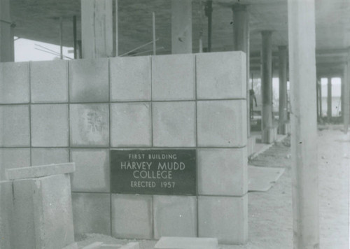 Mildred E. Mudd Hall cornerstone, Harvey Mudd College