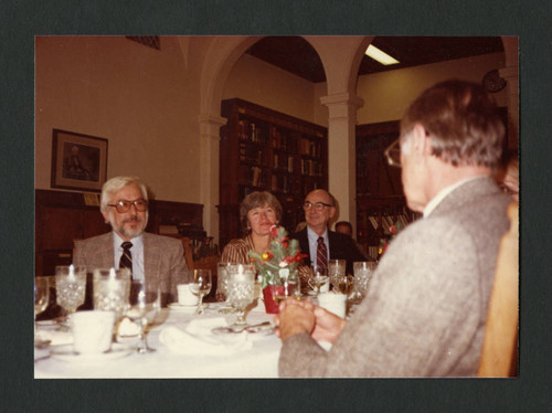 Dinner party for the presentation of Dorothy Drake's portrait, Scripps College