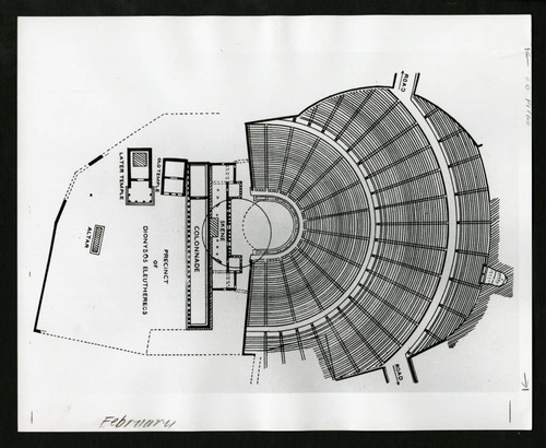 Blue prints of the precinct of Dionysus, Scripps College