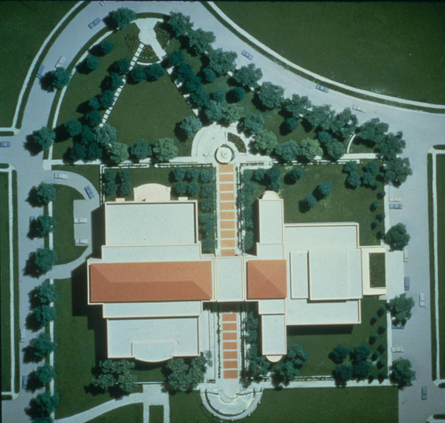 Architectural model of Honnold/Mudd Library