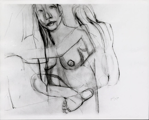 Drawing of nude woman, Scripps College