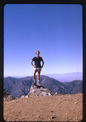 Char Miller at the summit of Mount Baldy in November 1972