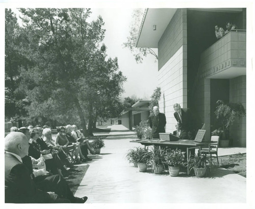 Marks Hall cornerstone laying ceremony, Harvey Mudd College