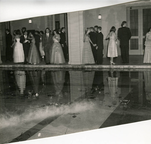 Students at a semi-formal event, Pomona College