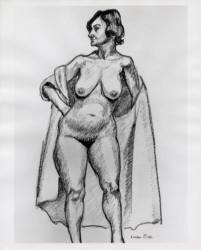 Drawing of nude woman, Scripps College