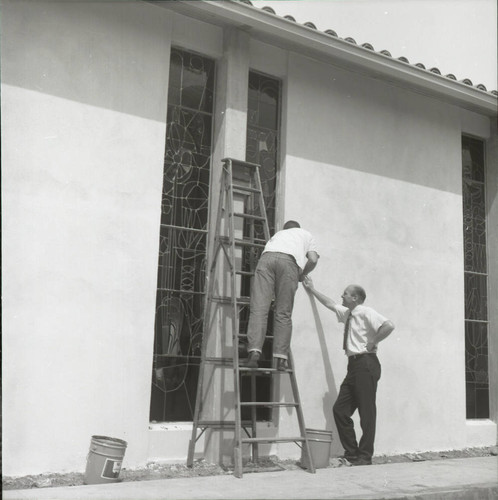 Window renovation at Denison Library, Scripps College