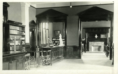 Carnegie Hall Library counters and reading room, Pomona College