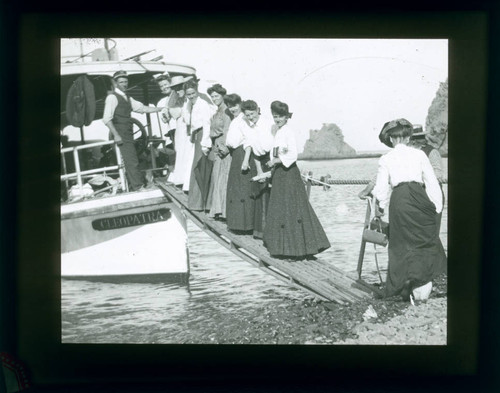 Women on boat, Pomona College