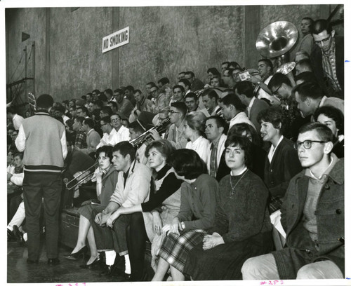 Bleachers and band, Harvey Mudd College