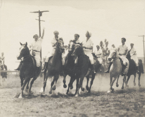 Students on horseback, Scripps College