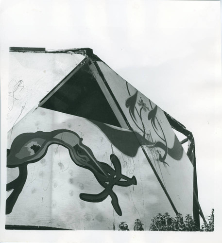 Artwork on geodesic dome, Pitzer College