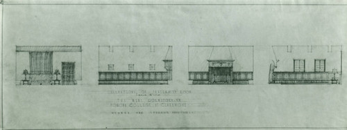 Men's dormitory fraternity room elevation, Pomona College