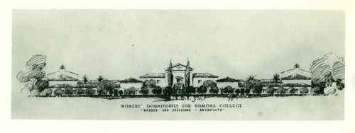 Women's dormitories drawing, Pomona College