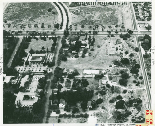 Aerial view of the future site of campus, Harvey Mudd College