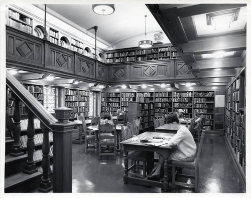 Students studying in Denison Library, Scripps College