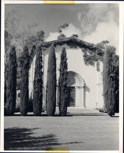 Junipers at Denison Library, Scripps College