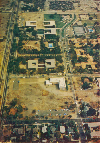 Aerial view of campus, Harvey Mudd College