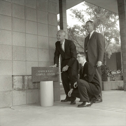 Platt Campus Center cornerstone laying ceremony, Harvey Mudd College