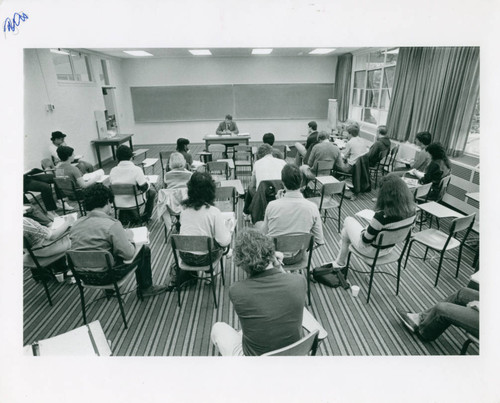 Students sitting in a classroom for off-campus study, Claremont McKenna College