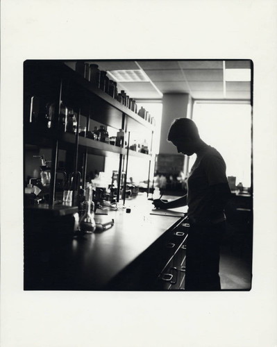 Science student in lab, Scripps College