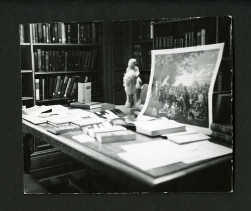 Close up of exhibit in Denison Library, Scripps College