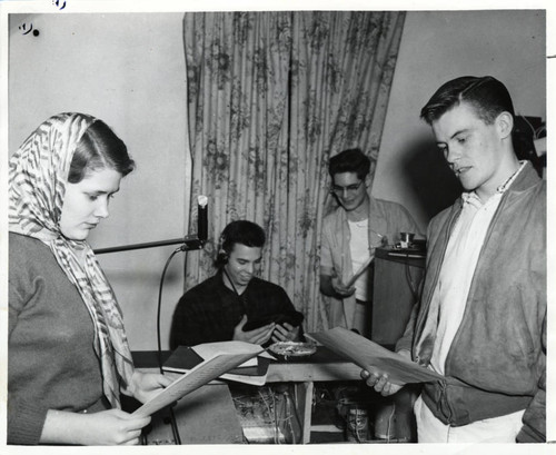 Students broadcasting, Pomona College