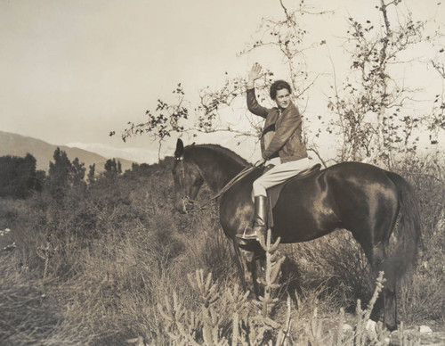 Student on horseback, Scripps College