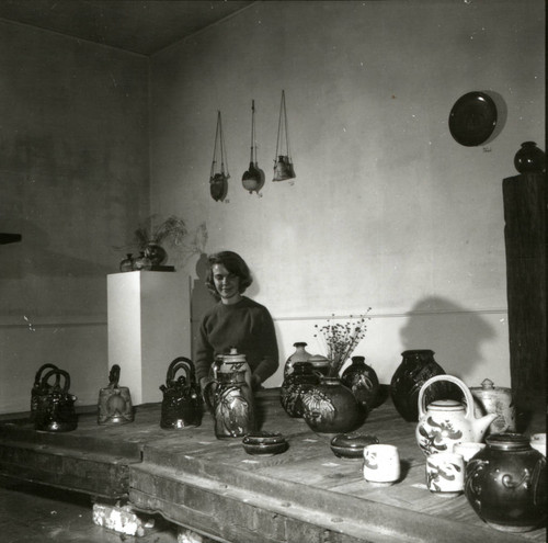 Woman with ceramics, Scripps College