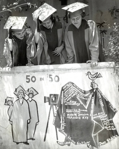 Graduates and Graffiti Wall, Scripps College