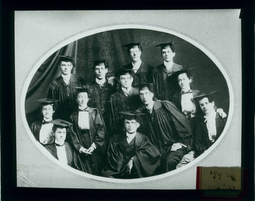 Pomona College class of 1899 in cap and gown