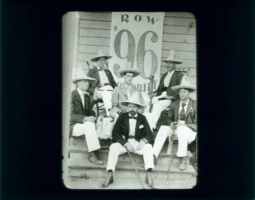 Pomona College class of 1896 men on porch