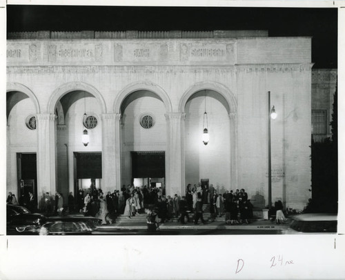 Bridges Auditorium event at night, Claremont University Consortium