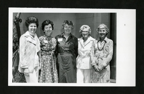 Scripps alumnae from the class of 1941 smiling together at their reunion, Scripps College