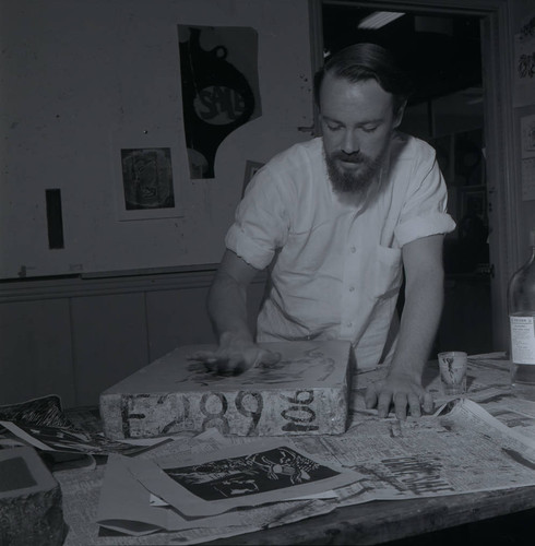 Man in studio, Scripps College