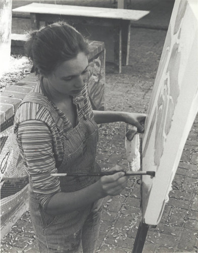 Student painting, Scripps College