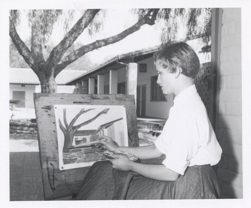 Student painting, Scripps College