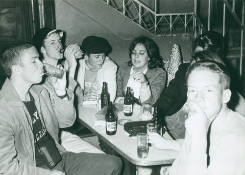 Students drinking beer, Harvey Mudd College