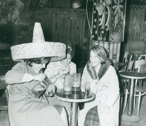 Students drinking beer, Harvey Mudd College