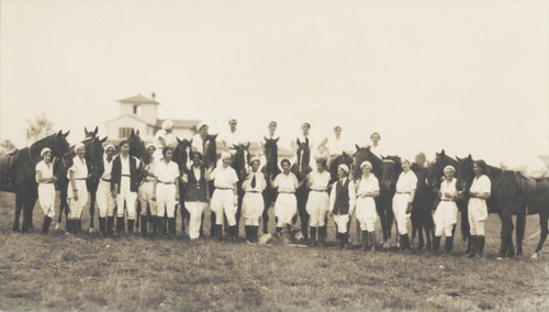 Students with horses, Scripps College